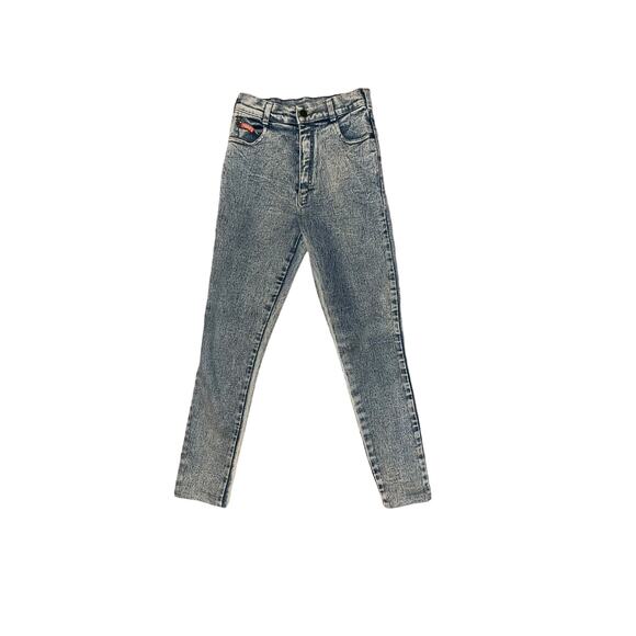 Vintage Tark'1 Paris Pants Jeans France Acid Wash High Rise Slim 2 - Picture 1 of 6